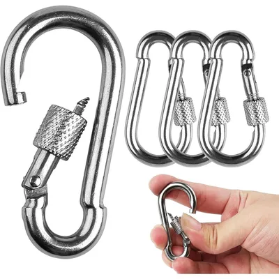 Produktbild von Karabinerhaken Mini Karabiner - Edelstahl - 6 cm - Silber - 4 Stück
