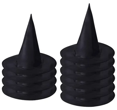 Immagine prodotto di Set di 10 cappelli da strega neri per Halloween