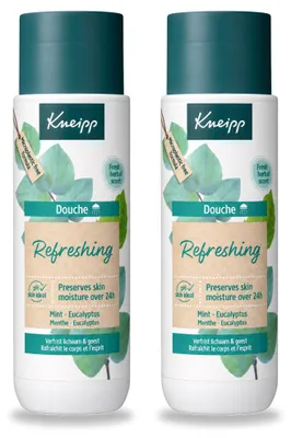 Imagen del producto de 2 unidades de gel de ducha Kneipp, refrescante, con menta y eucalipto, 200 ml cada uno. Paquete económico