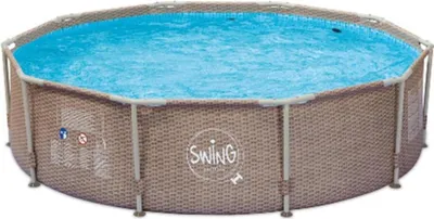 Produktbild von Frame Pool 366 x 91 cm - Rattan dunkel