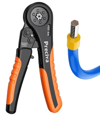 Immagine prodotto di Pinza crimpatrice per capicorda, sezione 0,08-10mm², con meccanismo a cricchetto esagonale