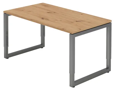 Produktbild von bümö Schreibtisch Serie-R - Nachbildung: Asteiche, Gestell: Graphit, Größe:  140 x 80 cm