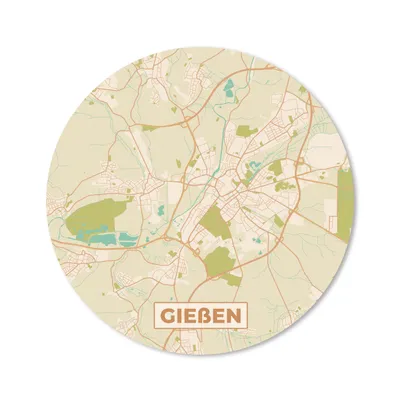 Produktbild von MuchoWow® Mauspad Mousepad Karte - Gieben - Karte - Vintage - Stadtplan 30x30 cm - Mousepads - Maus Mat - Pad - Mausunterlage - Tischunterlage - Schreibtischmatten