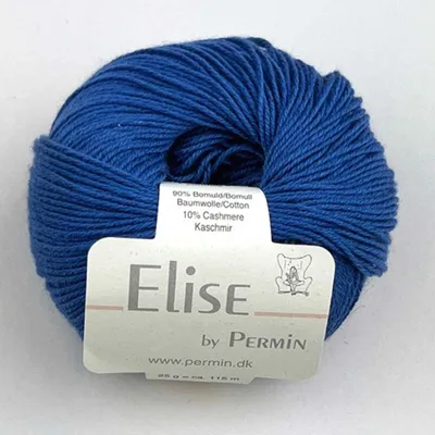 Image de Elise by Permin – Fil de luxe coton-cachemire (25 g/115 m) (30 bleu royal)