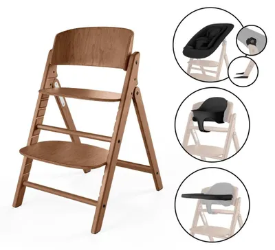 Produktbild von CYBEX CLICK & FOLD 4-in-1 Hochstuhl All Natural/Dark Natural, klappbar,Buchenholz, ergonomisch, ab Geburt–99 Jahre
