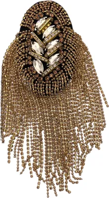 Produktbild von Schulterbrosche, Quasten, Strasssteine, Schmuck, handgefertigt, glänzende Epaulette, Kleidungsdekoration-Golden