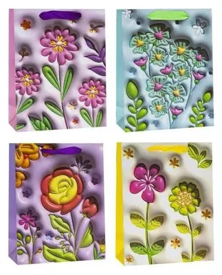 Immagine prodotto di Borsa decorativa 18x23x8 cm con fiori misti ROZETTE