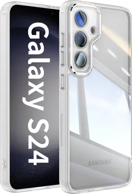 Produktbild von Handyhülle für Samsung Galaxy S24 Hybrid Transparent TPU PC Militärschutz mit Kameraabdeckung Weiß