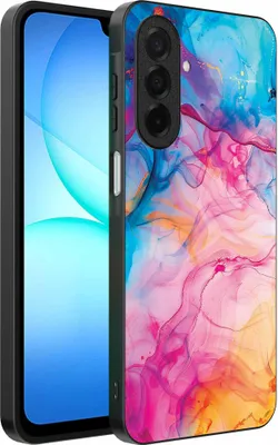 Productafbeelding van Geschikt voor:Samsung Galaxy A17 telefoonhoesje met regenboogacrylmotief - TPUAchterkant hoesje met regenboogacrylmarmermotief - Smartphonica