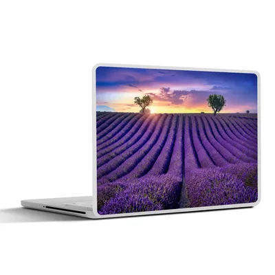 Produktbild von MuchoWow® Laptop Aufkleber Sticker Cover Lavendel - Hügel - Sonnenuntergang - Bpmen - Lila 30x22 cm - Laptop-Sticker