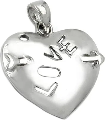 Produktbild von Anhänger Herz mit Pfeil Love 925 Echt Silber rhodiniert Damen