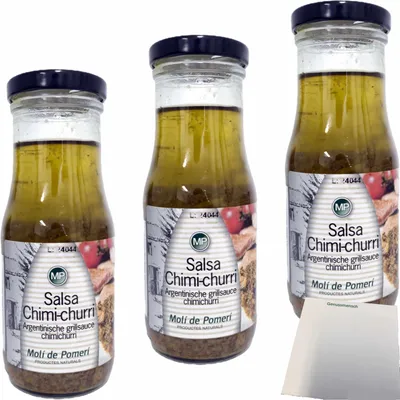 Produktbild von Molí de Pomerí Salsa Chimi-Churri Sauce 3er Pack (3x240g Flasche) + usy Block