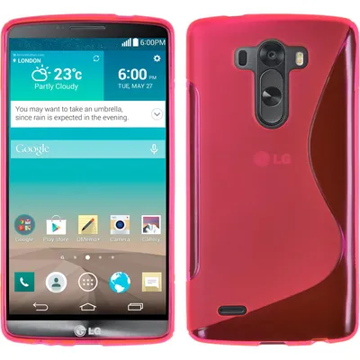Produktbild von PhoneNatic Case kompatibel mit LG G3 - pink Silikon Hülle S-Style + 2 Schutzfolien
