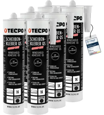 Produktbild von TECPO Scheibenkleber Quickly-Safe 6x 290ml MS-Polymer primerlos mit Kleb- und Dichtstoff-Technologie Scheibenklebstoff
