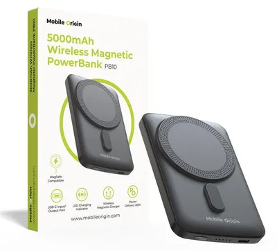 Obrázok produktu pre Mobile Origin MO-WMP-PB10, 5000 mAh, Lítium polymér (lipo), Bezdrôtové nabíjanie, 3,85 V, Čierna
