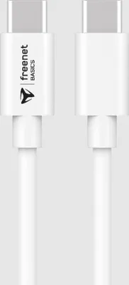 Produktbild von freenet Basics USB-C zu USB-C Schnell Lade Daten Kabel 1,5 m 60 W weiß