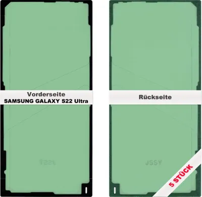 Produktbild von 5x Samsung Galaxy S22 Ultra Akkudeckel Klebefolie Kleber Backcover Adhesive Rahmen Batterie Glue
