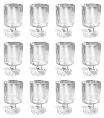 Produktbild von Teelichthalter 12x "Kelch" Ø7 x 12cm. Windlicht Teelichtglas 12 Stück