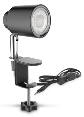 Zdjęcie produktu dla Lampa LED na klipsie, 5W, żarówka GU10, czarna, 14,6 cm
