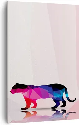 Produktbild von Bild auf Leinwand - Leinwandbild - Einteilig - Tiger Illustration modern Grafik - 80x120cm - Wand Bild - Wandbilder - Leinwanddruck - Wanddekoration - Leinwand bilder - Wandbild - PA80x120-2808