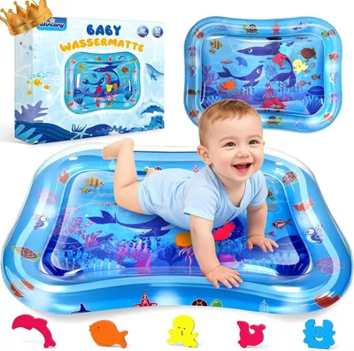 Imagen del producto de Alfombrilla de juego con agua para bebés, de gran tamaño, inflable, libre de BPA, ideal para ejercicios de cara abajo
