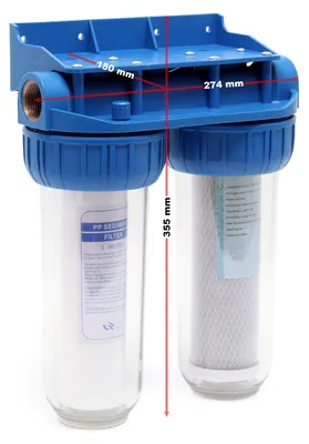 Doppelfilter 1 Zoll Wasserfilter mit Sediment- und Aktivkohlefilter