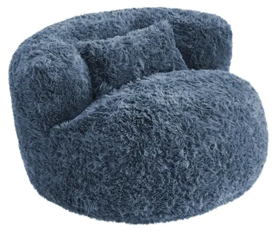 Produktbild von CHITA Einzelsofa, Fleece, Kissen & Decke, platzsparend, Tintenblau