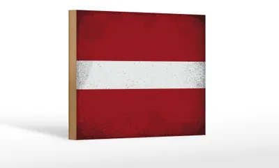 Produktbild von Holzschild Flagge Lettland 18x12 cm Flag of Latvia Vintage Dekoration