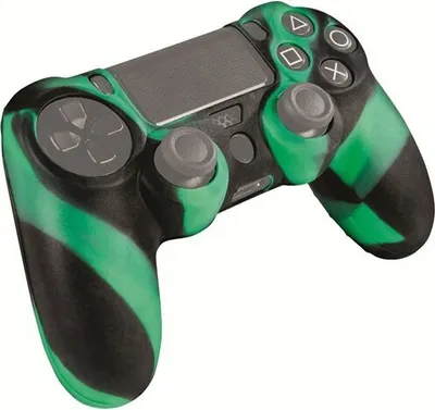 Produktbild von Gioteck ACP40035, PlayStation 4, Gaming-Controllergehäuse, Schwarz, Grün, Gummi, 1 Stück(e)