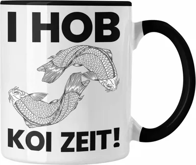 Produktbild von Trendation - I Hob Koi Zeit Fisch Tasse Karpfen Japanischer Fisch Zucht Zierfische (Schwarz)