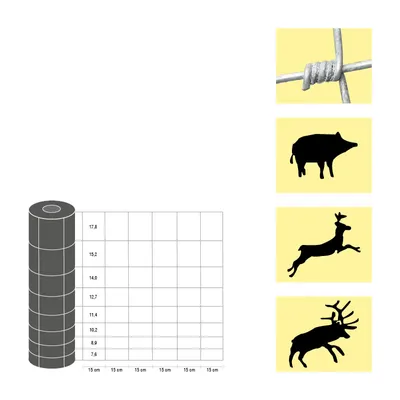 Produktbild von Weidezaun / Knotengeflecht Taurus schwer, Rollenlänge: 50 m, Kantendrähte: ø 3 mm, Draht: ø 2,5 mm - Höhe: 100 cm