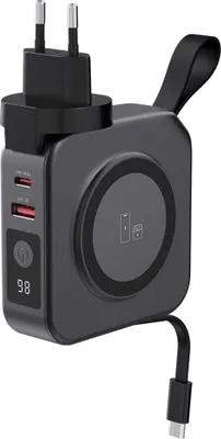 Zdjęcie produktu dla Force Power, bezprzewodowa ładowarka MagSafe Powerbank 10000mAh Travel 20W, czarny