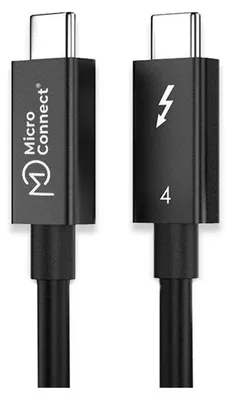 Produktbild von Microconnect TB4020, 2 m, 40 Gbit/s, Schwarz, Thermoplastisches Elastomer (TPE), 91 g, 1 Stück(e)