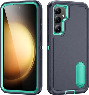 Produktbild von Hülle für Samsung Galaxy S23 FE Hybrid Dreilagige Robust Stoßfest Schwerlast Schutzhülle mit Ständer Blau