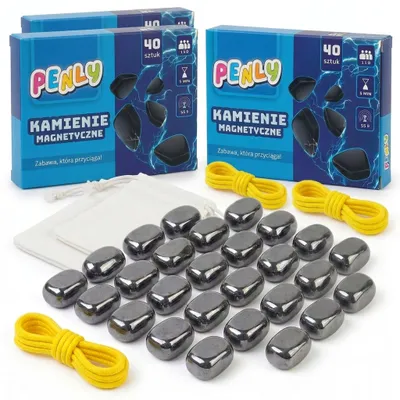 Produktbild von Magnetspiel Magnetsteine 4er Set – 4 x 40 Steine, magnetisches Schachspiel, Strategiespiel und Denkspiel für Kinder und Erwachsene