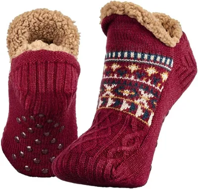 Produktbild von Haussocken Herren & Damen Flauschig Hüttensocken winter warme rutschfest Stoppersocken mit Wolle 2 Paar