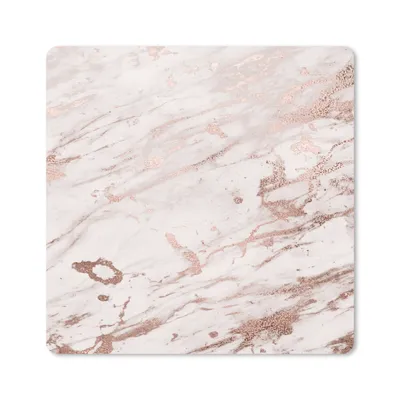 Produktbild von MuchoWow® Mauspad Mousepad Marmor - Weiß - Rosa 20x20 cm - Mousepads - Maus Mat - Pad - Mausunterlage - Desk Mat - Bureauartikeln