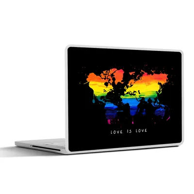 Produktbild von MuchoWow® Laptop Aufkleber Sticker Cover Weltkarte - Regenbogen - Liebe 40x30 cm - Laptop Dekoration - Selbstklebend