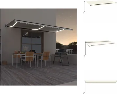 Immagine prodotto di vidaXL Tenda da sole automatica con LED e sensore vento 600x350 cm crema - Tende da sole