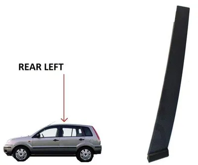 Rückansicht von Für Ford Fusion 2002- Türsäule Tür Abdeckung Leiste HINTEN LINKS + Clips mit Fokus auf Befestigungselemente