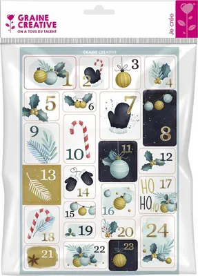 Obrázek produktu pro 24 samolepek adventního kalendáře - Chic