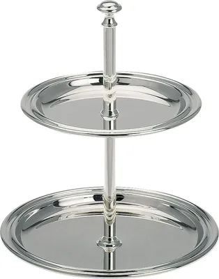 Produktbild von Etagère mit 2 Etagen und 2 Tellern - Versilbert - 16 cm