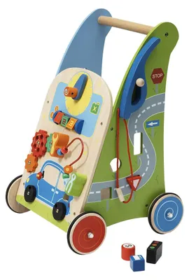 Produktbild von Johntoy Holz Lauflernwagen mit Aktivitäten Garage für Kleinkinder