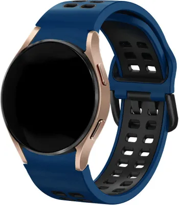 Produktbild von Strap-it Samsung Galaxy Watch 6 - 40mm Squared Sport Armband (Dunkelblau/Schwarz)