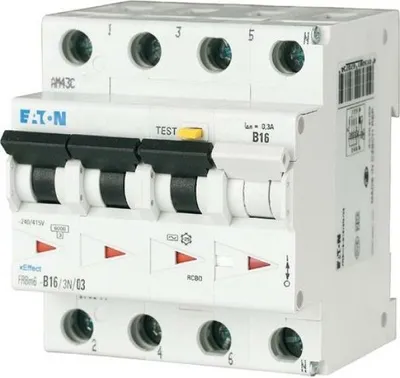 Image de Eaton 170999 Disjoncteur différentiel/disjoncteur de ligne 4 pôles 16 A 0.03 A 415 V/AC (170999)