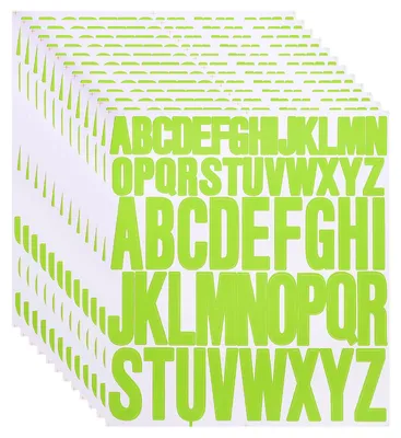 Vinyl-Buchstabenaufkleber, 624 Stück, 2,5 cm, hellgrün, selbstklebend