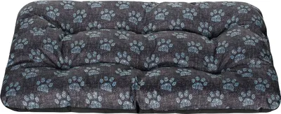 Produktbild von Hundebett Hundekissen Hundematratze Tierbett für Kleine, Mittlere und Grosse Hunde - Wasserdicht, Waschbar - Größe M - Schwarz und Grau - Pfoten aus flachs