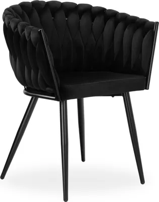 Image de Chaise en velours tressé COFTON Noir VELVET noir