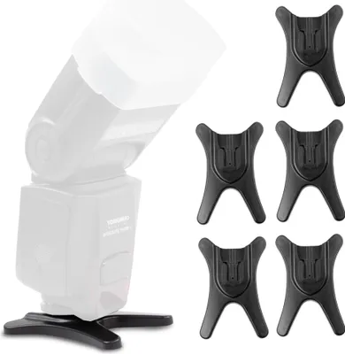 Produktbild von ECENCE 5x Blitzstandfuss mit integriertem 1/4 Zoll Stati Universal für Standard ISO Blitzschuh z.B