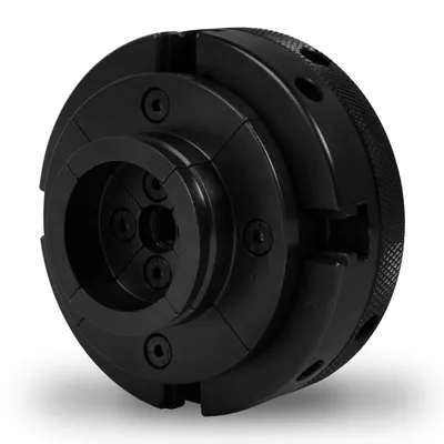 Image de EBERTH Mandrin à quatre mors de 100 mm de diamètre, 4" Mandrin à 4 mors autocentrant, filetage de raccordement 1"-8TPI, Outil de serrage inclus